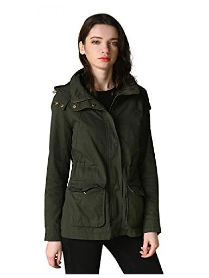 Women's Anork Military Style Jacket Lightweight Safari Casual Coat 