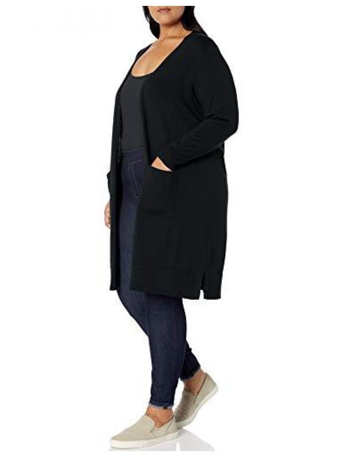 Women's Plus Size Lightweight Longer Length Cardigan Sweater  