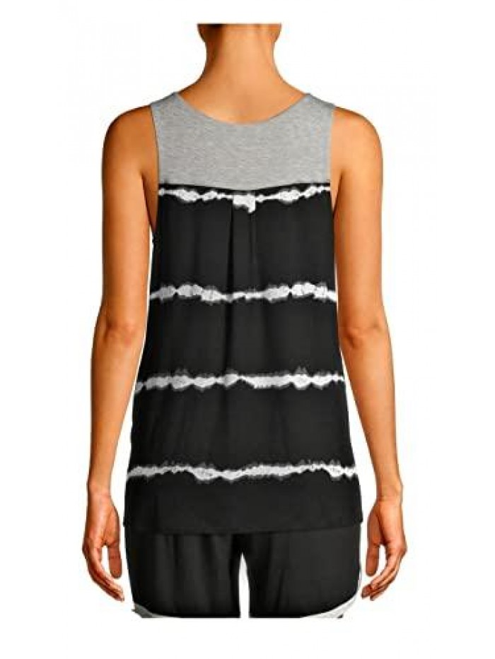 Treasure Black Shoot Tie Dye Stripe Women's Stripe Sleep Tank 