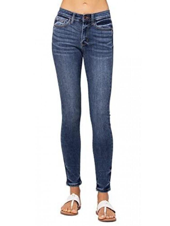 Blue Handsand Mid Rise Skinny 