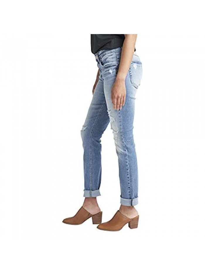 Jeans Co. Women's Boyfriend Mid Rise Slim Leg Jeans 