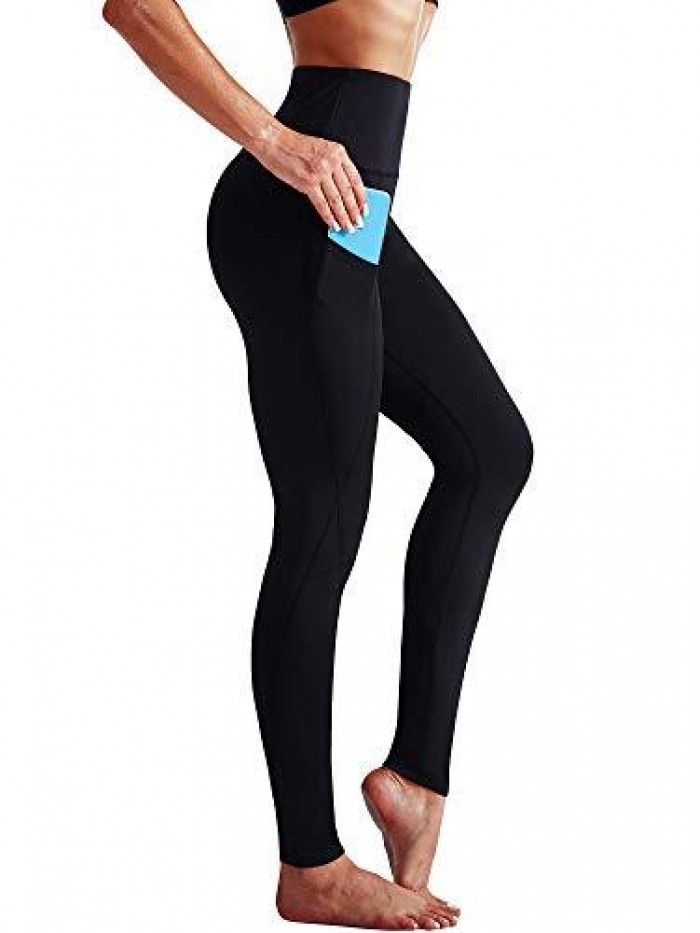 High Waist Running Workout Leggings for Yoga with Pockets 