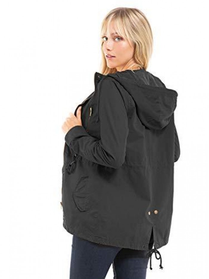 by Olivia Women's Military Anorak Safari Hoodie Jacket 