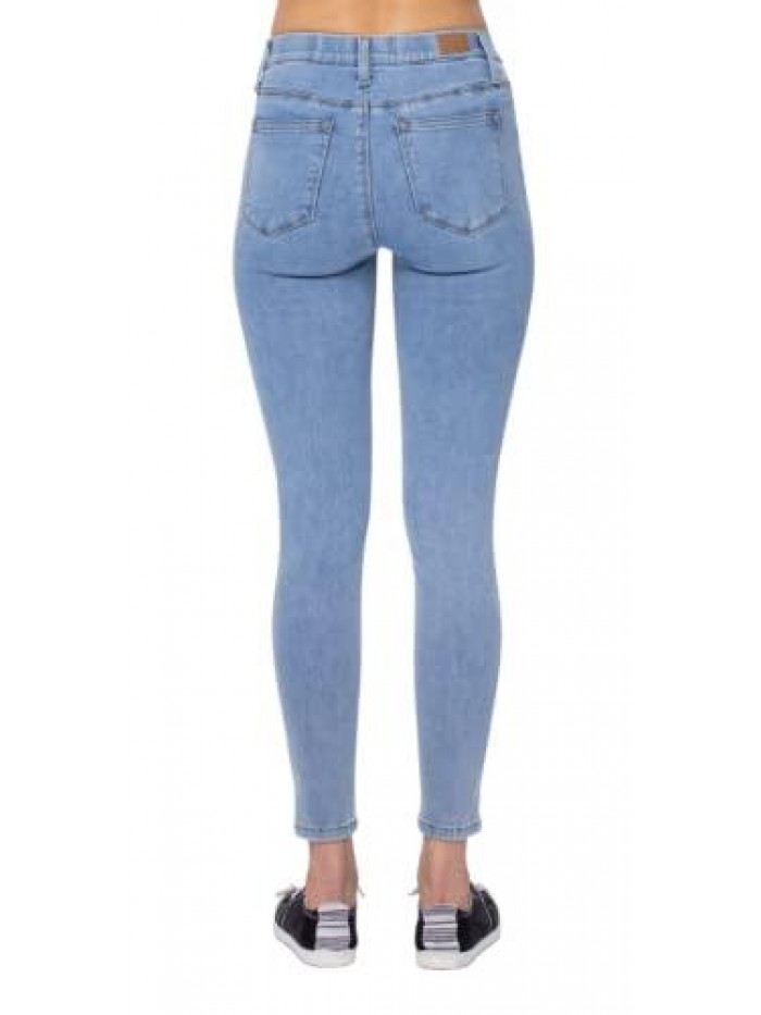 Blue Mid-Rise Pull-On Skinny Jeggings 