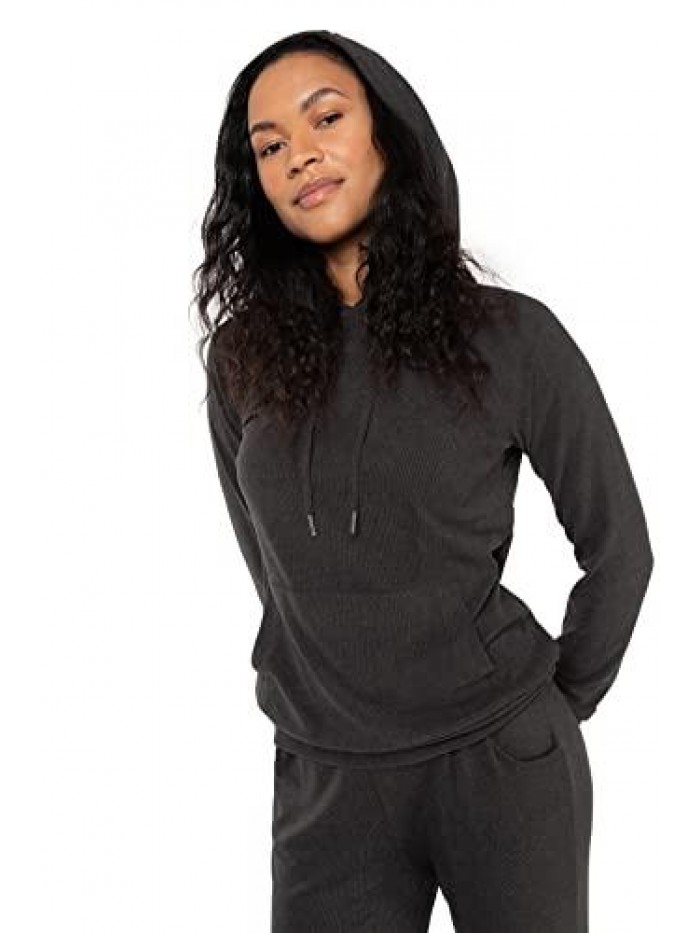 Womens Apres Ski Ribbed Fleece Hoodie 