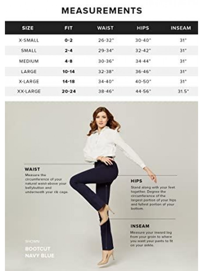 Women's Stretch Dress Pants - Wear to Work - Ponte Treggings 