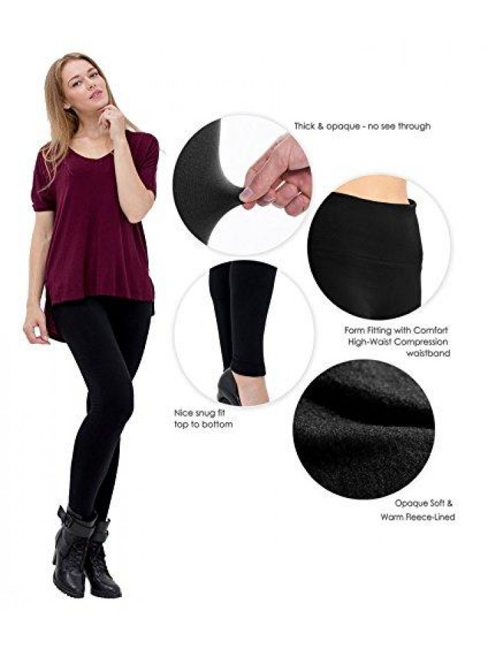 Fleece Lined Leggings High Waisted Thermal Leggings Cotton Seamless Winter 