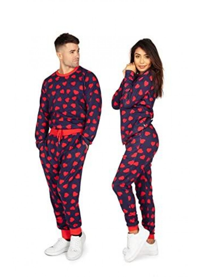 Elves Cozy Cotton Valentines Day Pajama Sets for Adults 