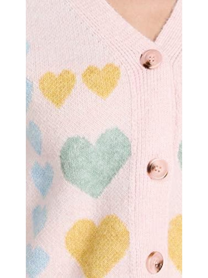 Factory Women's Pastel Heart Cardigan 