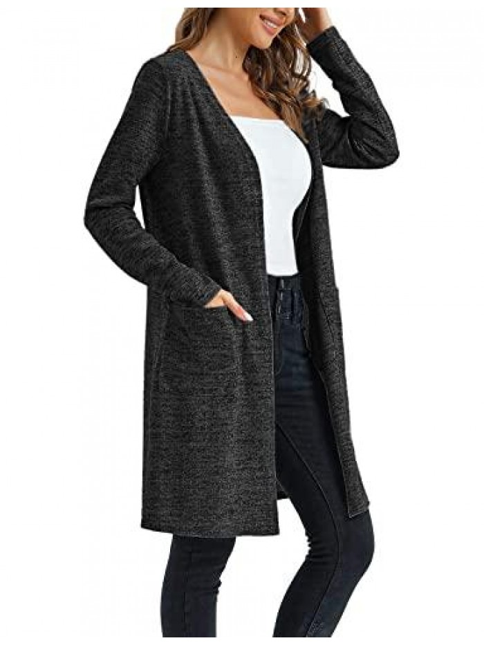 Open Front Cardigan Long Sleeve Lightweight Knitted Coat Sweaters Jackets Outwear 