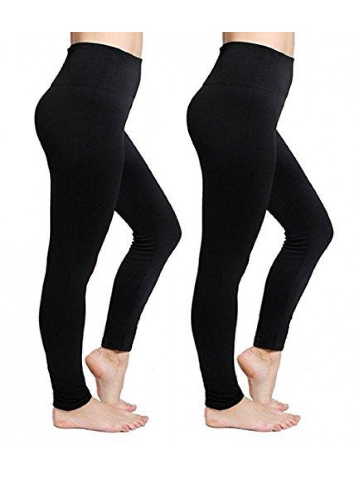 Fleece Lined Leggings High Waisted Thermal Leggings Cotton Seamless Winter 