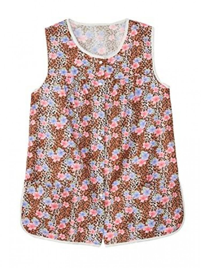 Easy-Care Snap Front Cobbler Aprons Vest with Two Patch Pockets 