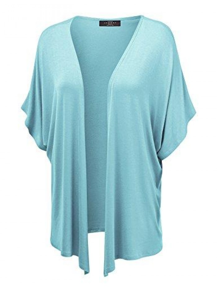 By Johnny Women's Kimono Style Short Sleeve Dolman Cardigan 