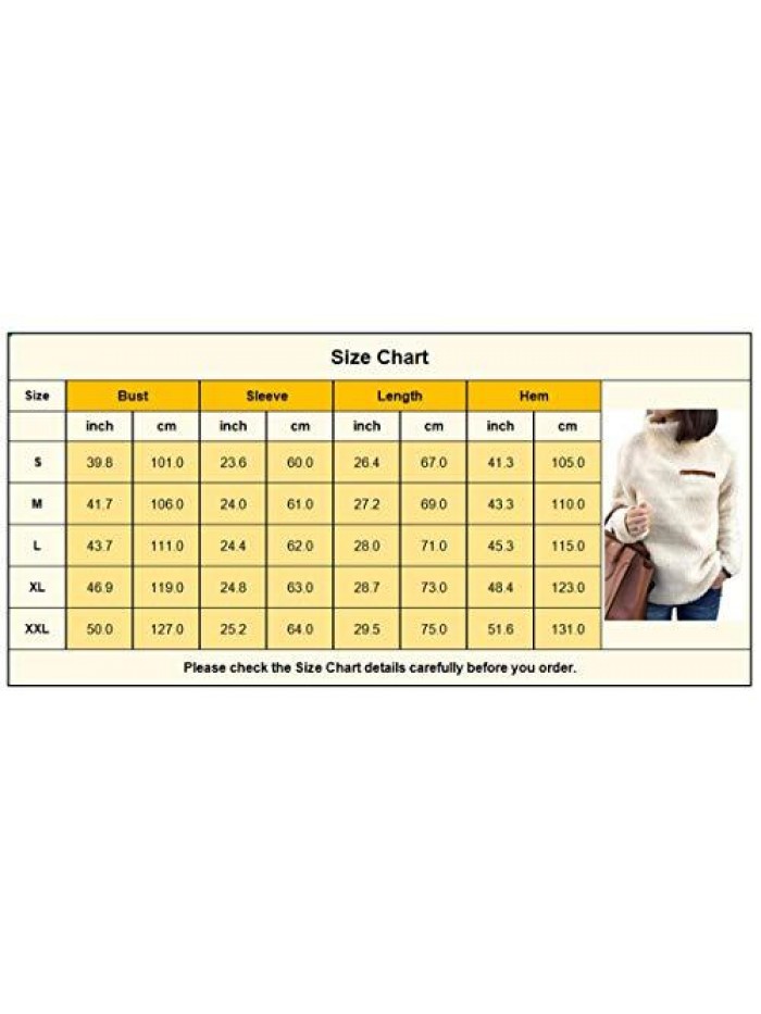 Sherpa Pullover Sweaters for Women Winter Warm Tunic Tops Sweatshirts 