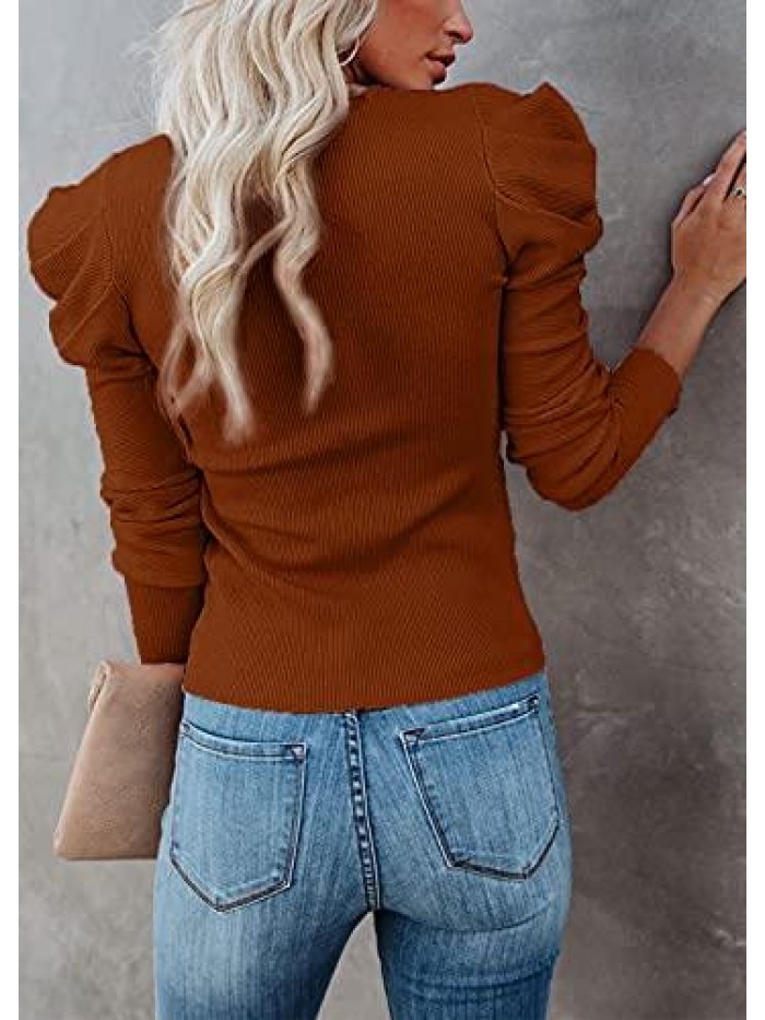 Women's Casual Long Sleeve Crewneck Pullover Knit Sweater Tops 