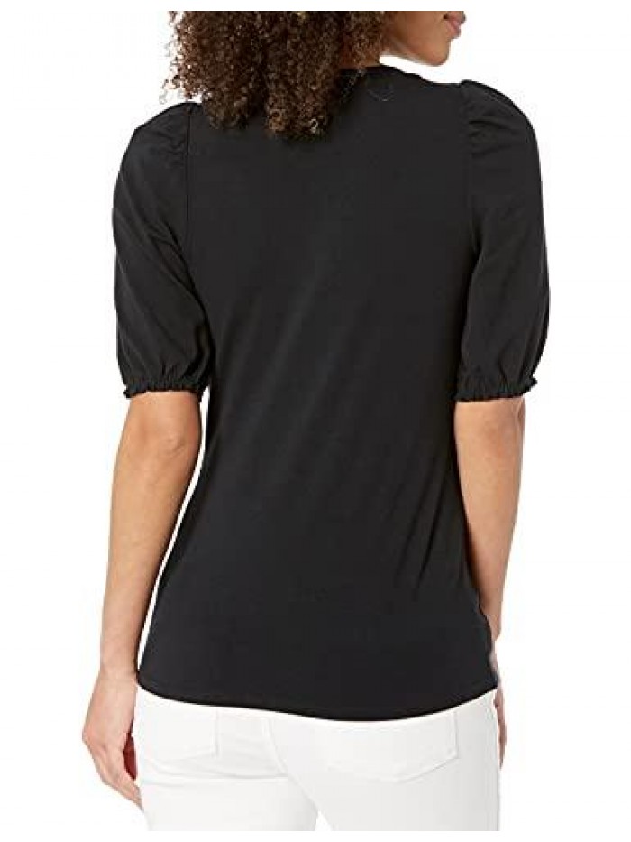 Women's Classic Fit Puff Short Sleeve Crewneck T-Shirt  