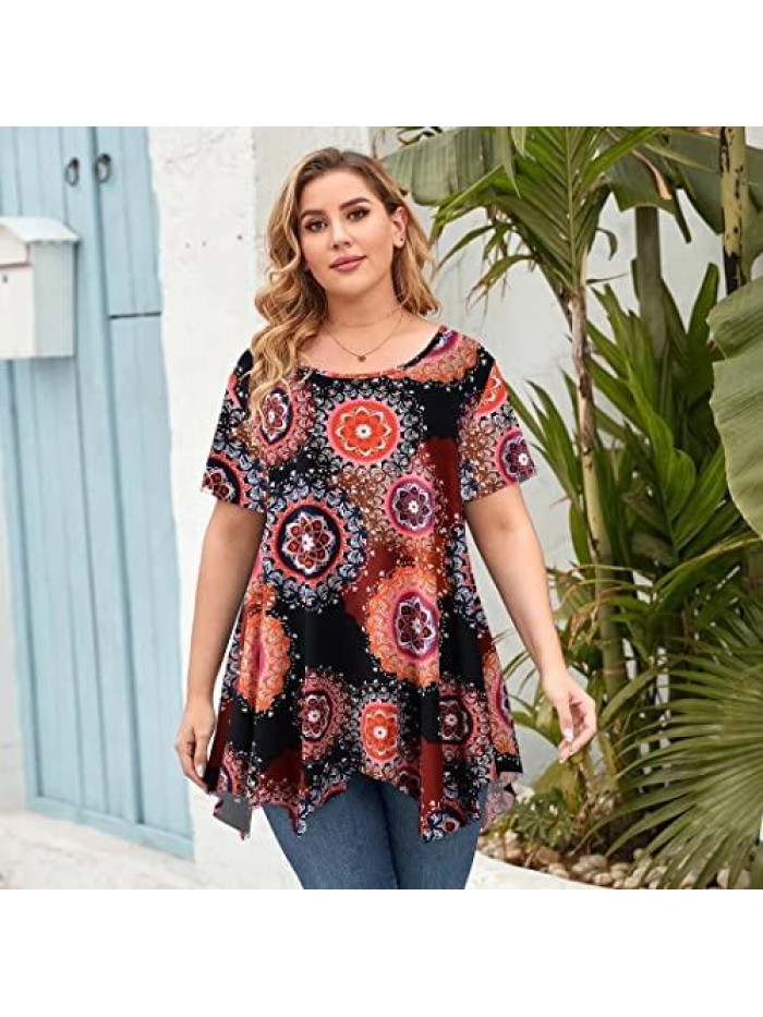 Womens Swing Tunic Tops Loose Fit Comfy Flattering T Shirt 