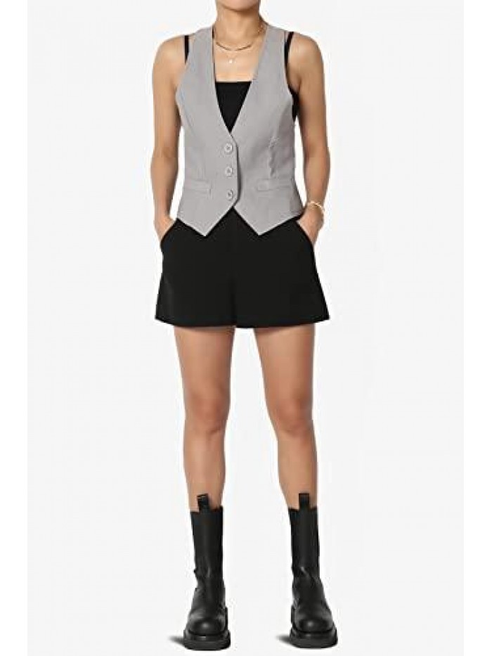 Dressy Casual Versatile Racerback Vest Uniform Tuxedo Suit Waistcoat 