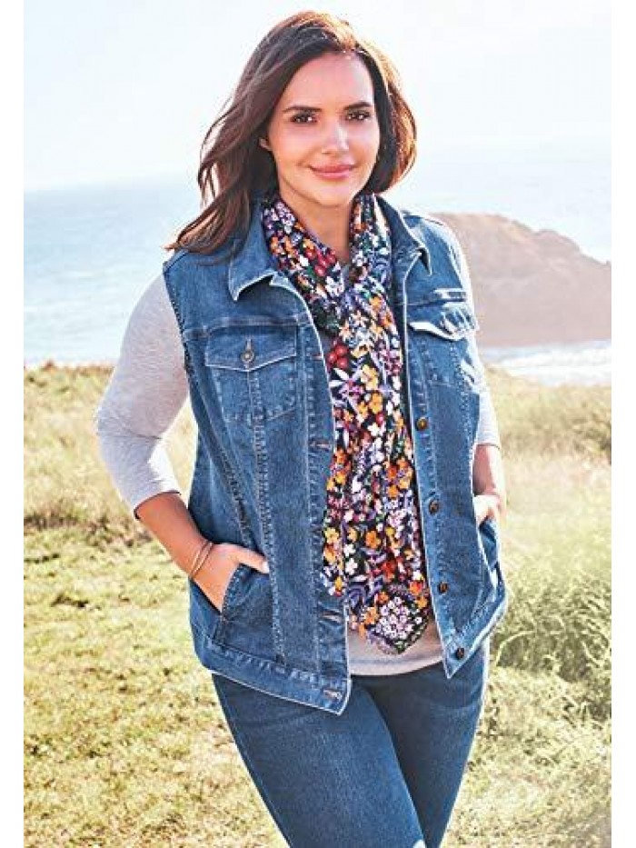 Within Women's Plus Size Stretch Denim Vest 