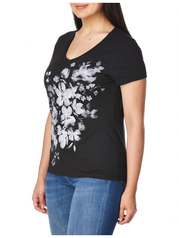 Women's Short Sleeve V-Neck Graphic T-Shirt 