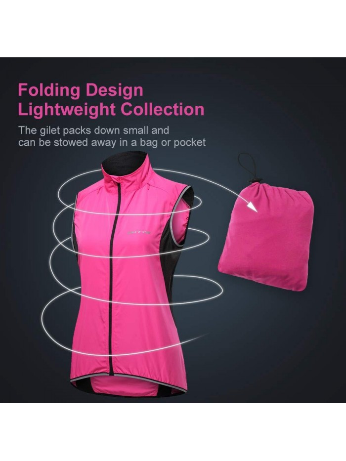 Women's Reflective Running Cycling Vest for Safty and Windproof 