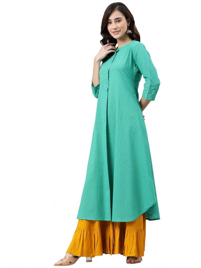 Indian Women's Green Cotton Kurta 