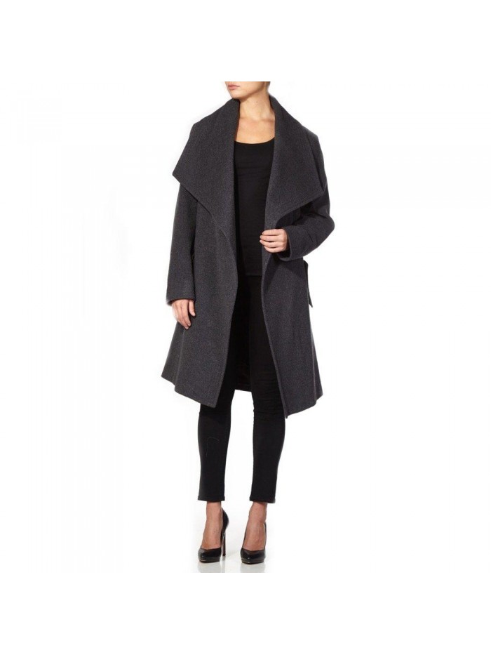 La Creme -Women`s Winter Wool Cashmere Wrap Coat with Large Collar 