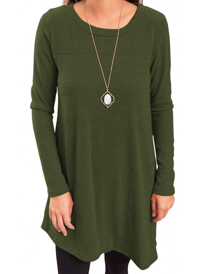 Women's Long Sleeve T Shirts Tunic Dress 