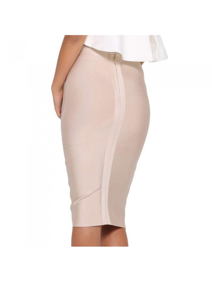 Women's High Waist Knee Length Bandage Pencil Skirt 