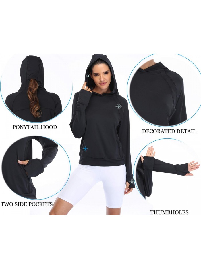 Performance Running Hoodie Lightweight Biker Pullover Sweatshirt 