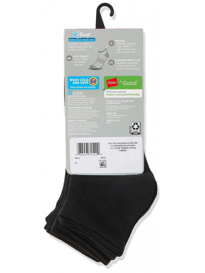 Women's 6-Pair Comfort Fit Ankle Socks 