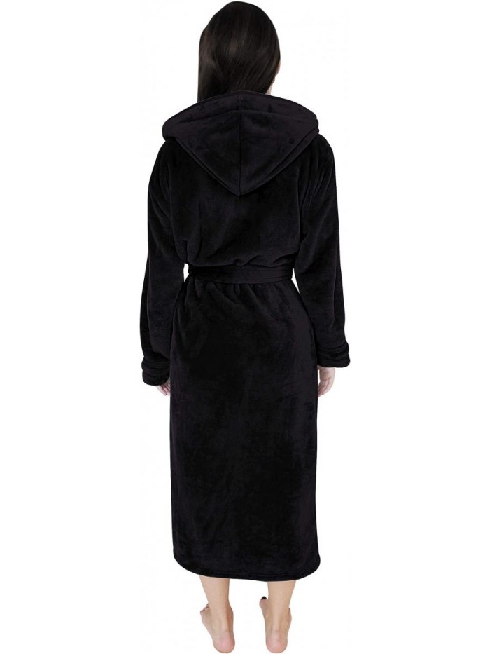 Threads Women Fleece Hooded Bathrobe - Plush Long Robe 