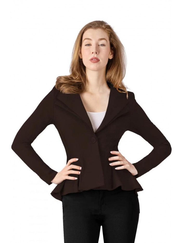 Company Women Double Notch Lapel Sharp Shoulder Pad Office Blazer  