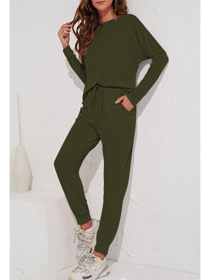 Women Velvet Off Shoulder Sweatshirt Jogger Pants 2 Piece Outfits Tracksuit 