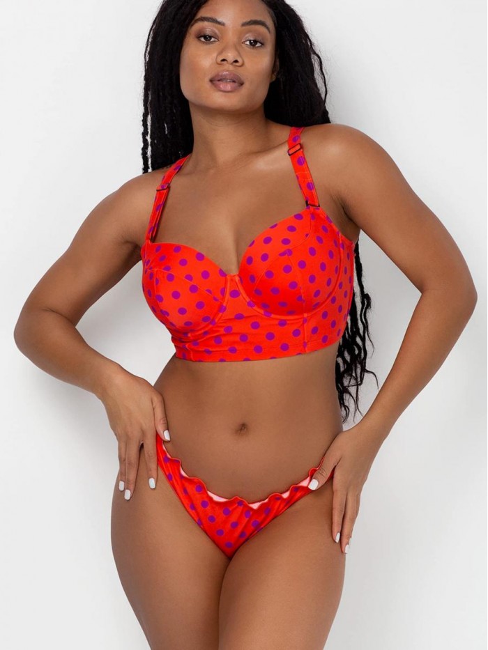 Sexy Women's Plus-Size Long Lined Underwire Bikini Top  