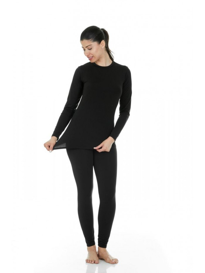 Women's Ultra Soft Thermal Underwear Long Johns Set with Fleece Lined 