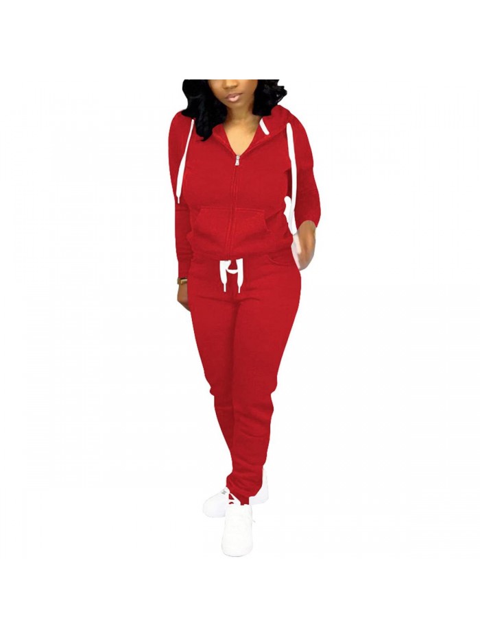 Nimsruc Womens 2 Piece Tracksuit outfits Long Sleeve Casual Sweatsuits Pants Set