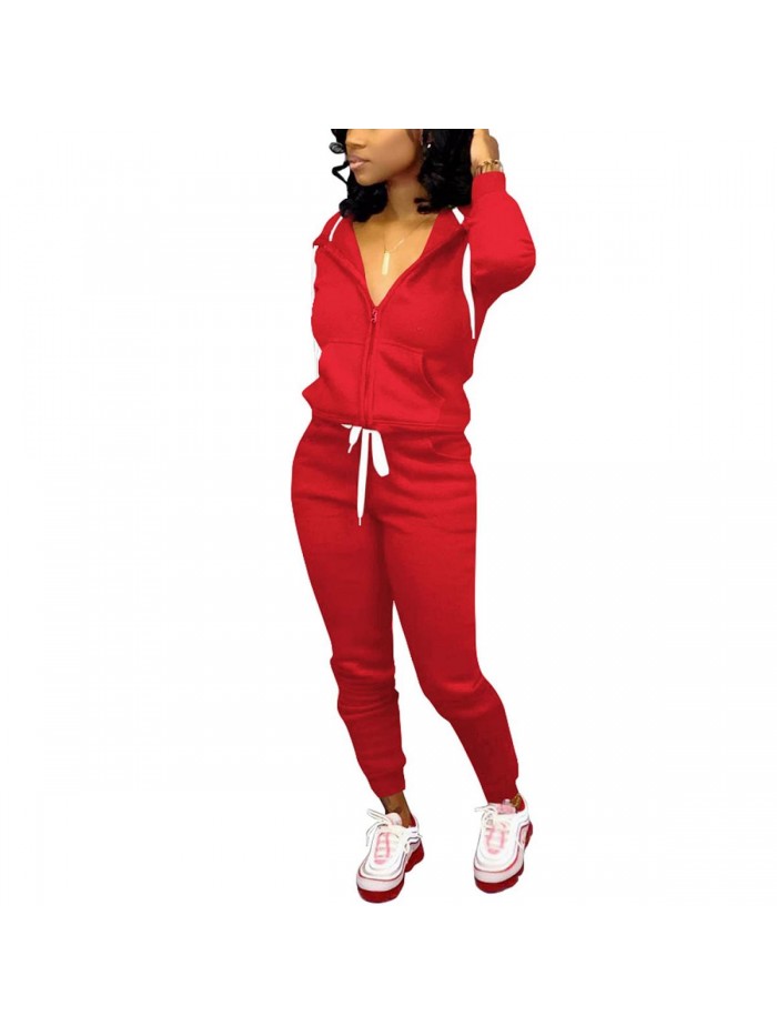 Nimsruc Womens 2 Piece Tracksuit outfits Long Sleeve Casual Sweatsuits Pants Set