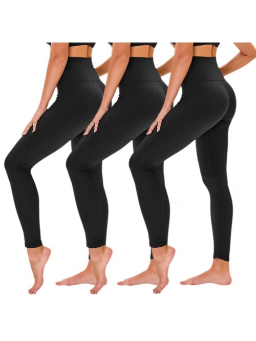 3 Pack High Waisted Leggings for Women - Buttery S...