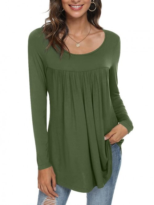 Women's Casual Long Sleeve Ruffle Tunic Tops Loose...