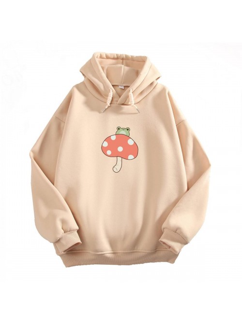 Women Cute Frog Sweatshirt Kawaii Mushroom Hoodie ...