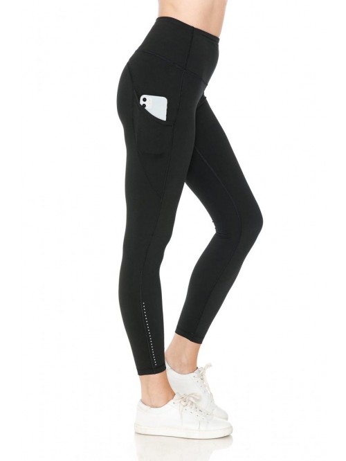 High Waisted Reflective Yoga Pants with Pockets: F...