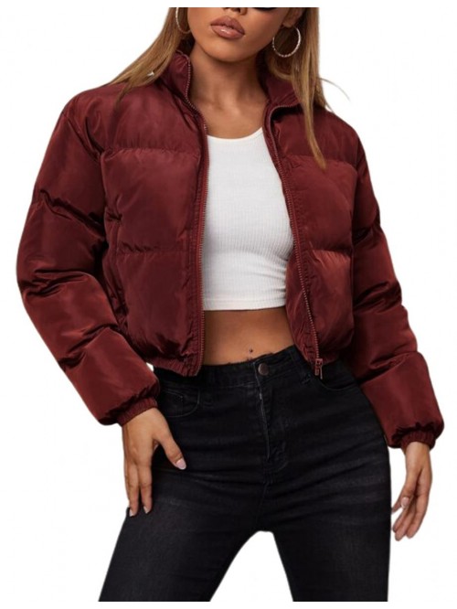 Jolin Women's Cropped Puffer Jacket Full Zip Light...