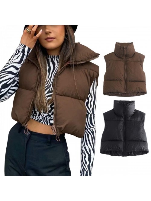 Women's Winter Short Vest Lightweight Sleeveless W...