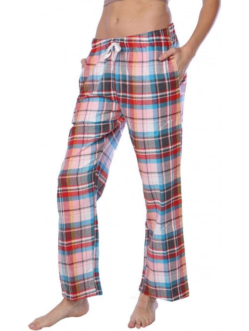 Flannel Pajama Pants-Plaid Lounge Pants, Cotton Bl...