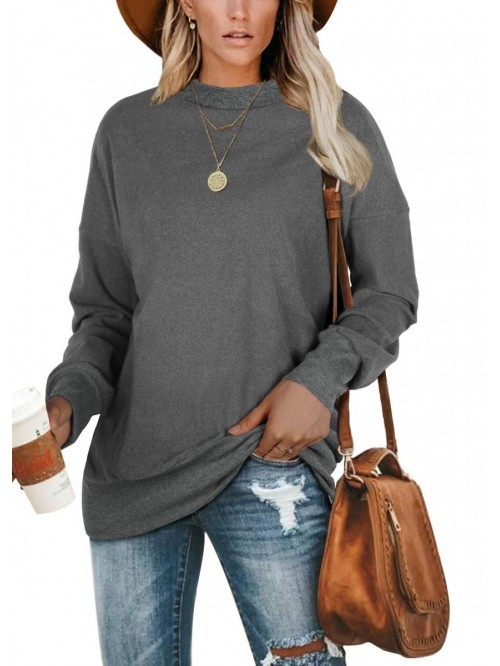 Tunic Sweatshirts for Women Oversized Crewneck Top...