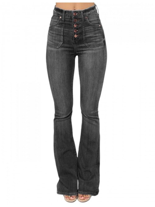 Women's High Waisted Skinny Destroyed Ripped Hole ...