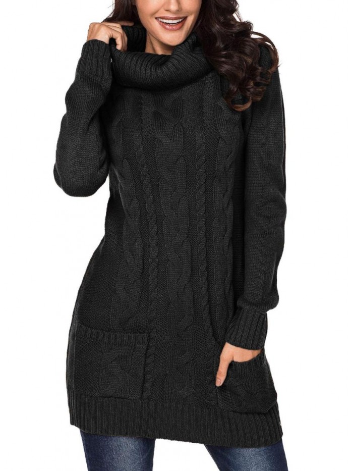 Women Slim Fit Knit Bodycon Mini Sweater Dress Jumper 