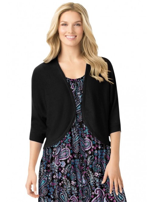 Within Women's Plus Size Rib Trim Cardigan Shrug S...