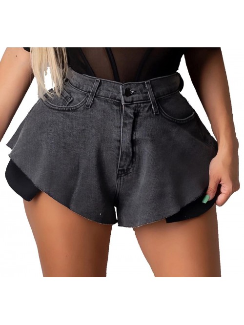 Casual Summer Denim Shorts Cute Stretchy Waisted H...